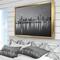 Designart - Chicago Skyline at Night Black and White - Cityscape Framed Canvas Print